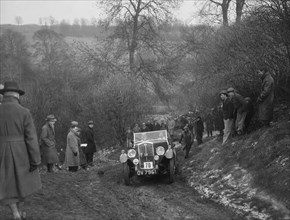 Wolseley Patrick Hornet Special of TL Langford at the Sunbac Colmore Trial, Gloucestershire, 1933. Artist: Bill Brunell.