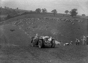 MG Magnette competing in the MG Car Club Rushmere Hillclimb, Shropshire, 1935. Artist: Bill Brunell.