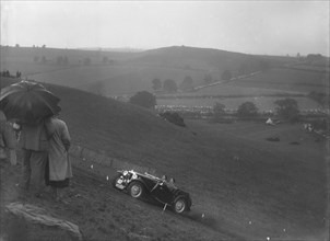 MG Magnette competing in the MG Car Club Rushmere Hillclimb, Shropshire, 1935. Artist: Bill Brunell.