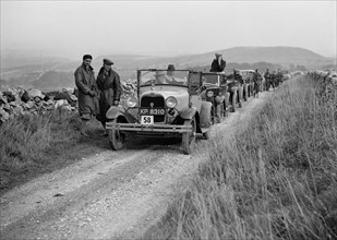 Ford Model A of JB Thompson competing in the MCC Sporting Trial, 1930. Artist: Bill Brunell.