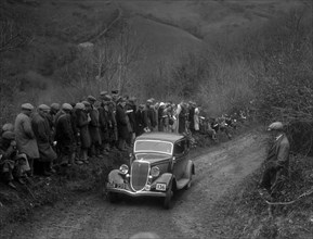 Ford V8 of RG Percival competing in the MCC Lands End Trial, 1935. Artist: Bill Brunell.