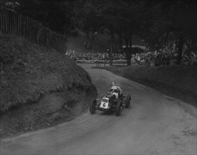 MG R type of Ian Connell competing in the Shelsley Walsh Hillclimb, Worcestershire, 1935. Artist: Bill Brunell.