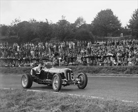 ERA of Raymond Mays racing at Crystal Palace, London, 1939. Artist: Bill Brunell.