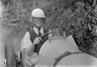 Charles Mortimer behind the wheel of a MG KN Special, c1930s Artist: Bill Brunell.