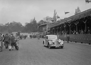 SS Jaguar saloon at a race meeting at Crystal Palace, London, 1939. Artist: Bill Brunell.