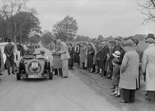 Aston Martin of JJ Boyd-Harvey at the RSAC Scottish Rally, 1934. Artist: Bill Brunell.