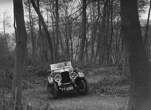 Alvis 12/50 at the Standard Car Owners Club Southern Counties Trial, Hale Wood, Chilterns, 1938. Artist: Bill Brunell.