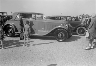 Minerva 2-door coupe at Boulogne Motor Week, France, 1928. Artist: Bill Brunell.