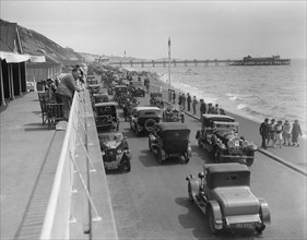 Cars on Undercliff Drive, Bournemouth, Bournemouth Rally, 1928. Artist: Bill Brunell.
