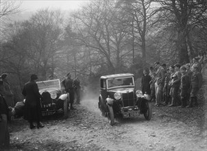 MG M type Sportsman's coupe, Bugatti Owners Club Trial, Nailsworth Ladder, Gloucestershire, 1932. Artist: Bill Brunell.