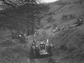 Singer competing in the MG Car Club Abingdon Trial/Rally, 1939. Artist: Bill Brunell.