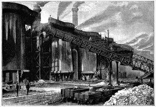 Blast furnaces, Barrow Hematite Iron and Steel Company, Barrow in Furness, Cumbria, 1890. Artist: Unknown