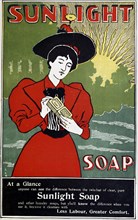 Advertisement for Sunlight household soap, c1890. Artist: Unknown