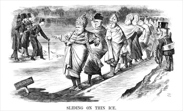'Sliding on Thin Ice', 1869. Artist: John Tenniel