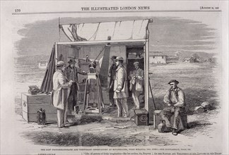 The Kew heliograph being used in an eclipse-viewing expedition to Spain, 1860. Artist: Unknown