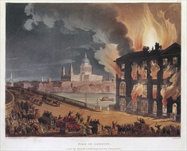 'Fire in London', 1791. Artist: Thomas Rowlandson