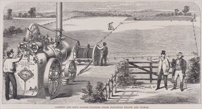 'Garrett & Son's Double-Cylinder Steam Ploughing Engine and Tackle', c1862. Artist: Unknown