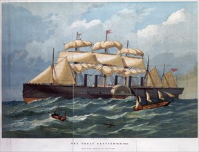 PSS 'Great Eastern on the ocean', 1858. Artist: Unknown