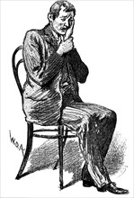 Hypnosis subject suffering from imaginary toothache, 1891. Artist: Unknown