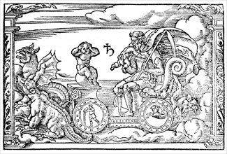 Saturn, Roman god of time, 1569. Artist: Anon
