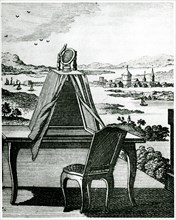 Portable tent type of camera obscura, 1764. Artist: Unknown