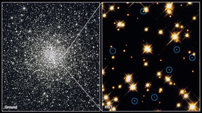 White dwarf stars in Globular Cluster M4H Bond (STSCI). Artist: Unknown