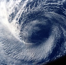 Eye of tropical storm 'Blanca' photographed between 17 and 24 June 1985. Artist: Unknown