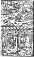 Lead smelting, 1556. Artist: Unknown