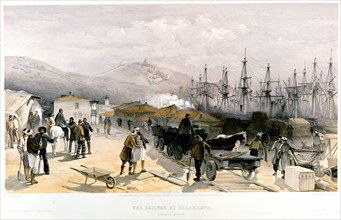 The Railway at Balaklava, 1855-1856. Artist: William Simpson