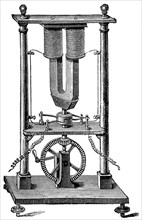 First magnetoelectric motor built by Hippolyte Pixii, c1832 (c1890). Artist: Unknown