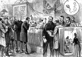 Opening of the Anglo-French telephone line, 1891. Artist: Unknown
