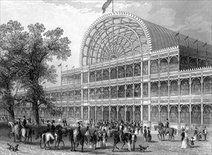 Exterior of the north transept of the Crystal Palace, London, built for the Great Exhibition, 1851. Artist: Unknown