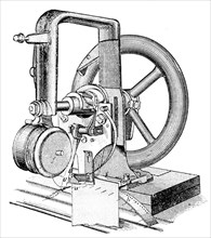 First lockstitch sewing machine, invented by Elias Howe, c19th century. Artist: Unknown
