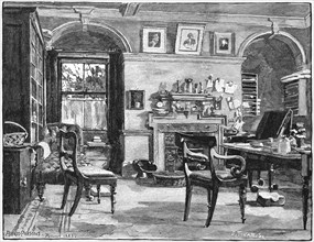 Darwin's study at Down House, his home near Beckenham, Kent, 1883. Artist: Unknown