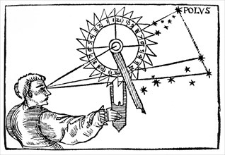 Telling time at night using a nocturnal, 1539. Artist: Unknown