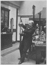 James Dewar, Scottish chemist and physicist in his laboratory, c1890. Artist: Unknown