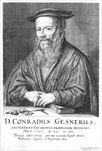 Conrad Gesner, 16th century Swiss physician and naturalist, 1662. Artist: Conrad Meyer