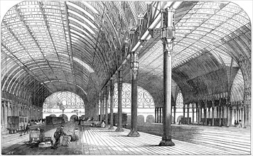 Paddington Station, the London terminus of the Great Western Railway, 1854. Artist: Unknown