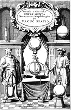 Title page of Experimenta Nova, ut vocant, Magdeburgica, de vacuo Spatio, (Amsterdam, 1672). Artist: Unknown