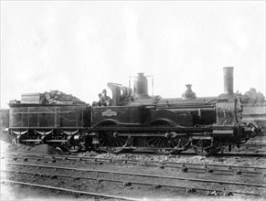London & South Western Railway (LSWR) Locomotive No 5, 'Ganymede' and tender, c1873. Artist: Unknown