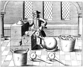 Distillation of Nitric Acid, 1683. Artist: Unknown