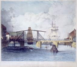 Whitby harbour, Yorkshire, at the mouth of the river Esk, c1833. Artist: Unknown