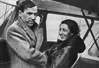 Amy Johnson, British aviator, about to set out for Cape Town, 1932. Creator: Unknown.