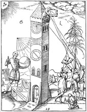 Surveying and timekeeping, 1551. Artist: Unknown