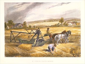 Cyrus McCormick's reaping machine of 1831 (patented 1834), c1851.  Artist: Anon
