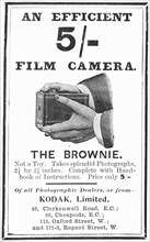 Advertisement for Kodak 'Brownie' box cameras, 1900. Artist: Unknown