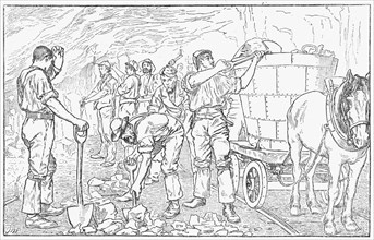 Inside a Cheshire salt mine, 1889. Artist: Unknown
