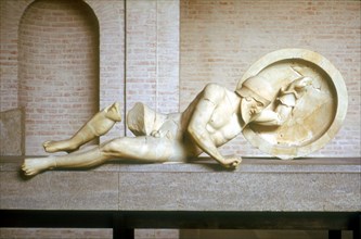 Fallen warrior from the East Pediment of the Temple of Aphaia, Aegina, Greece, built c500-c480 BC. Artist: Unknown