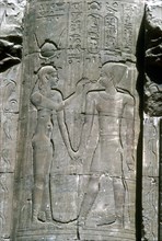 Relief of the goddess Hathor, Temple of Horus, Edfu, Egypt, Ptolemaic Period, c251 BC-c246 BC. Artist: Unknown