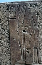 Relief showing the fertility god Min, Temple of Amun, Karnak, Egypt. Artist: Unknown